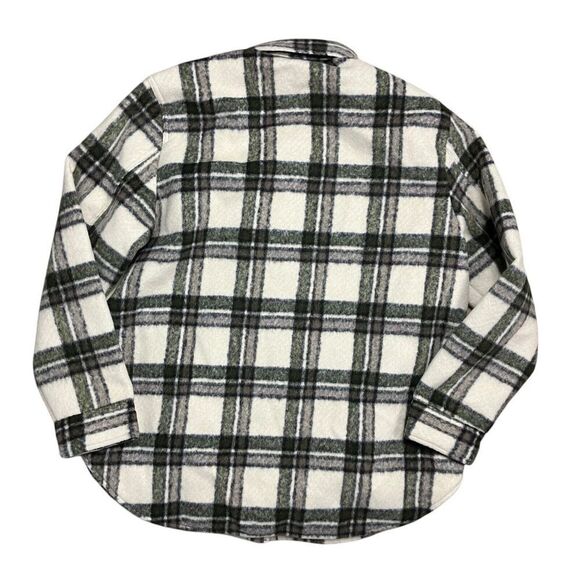 BLANK NYC Shacket Womens‎ XL Cream Wool Blend Flannel Snap Outsider Jacket - Picture 13 of 14